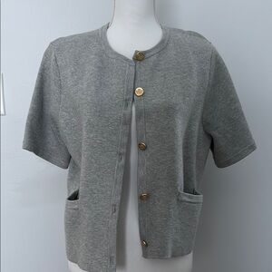 Abercrombie & Fitch Chanel Gray Short Sleeve Cardigan